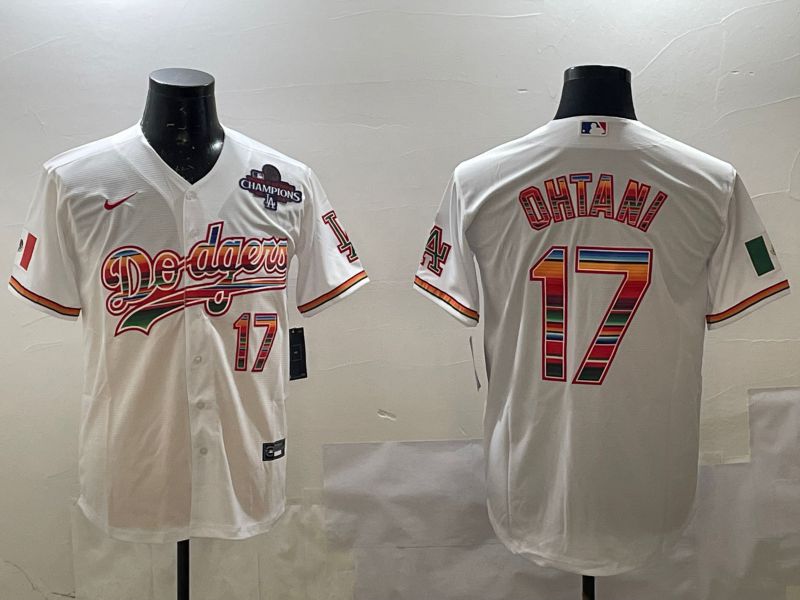 Men Los Angeles Dodgers #17 Ohtani White Game 2025 Nike MLB Jersey style 2261